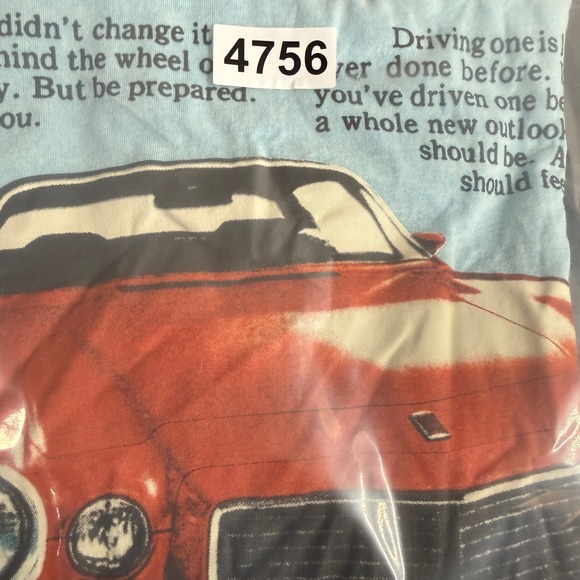 GM Chevrolet 1971 Camaro Graphic Long Sleeve Pocket T-Shirt Light Blue Mens S - Picture 10 of 10